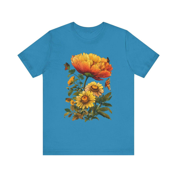 Flower Sunlit Garden T Shirt | Aqua