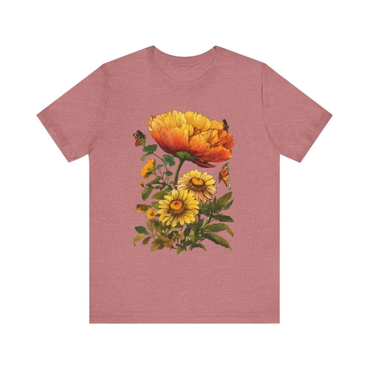 Flower Sunlit Garden T Shirt | Heather Mauve