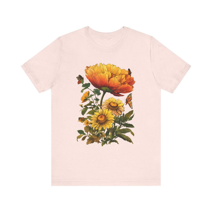 Flower Sunlit Garden T Shirt | Soft Pink