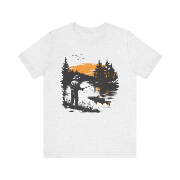 Fishing Sunset Angler T Shirt | Ash