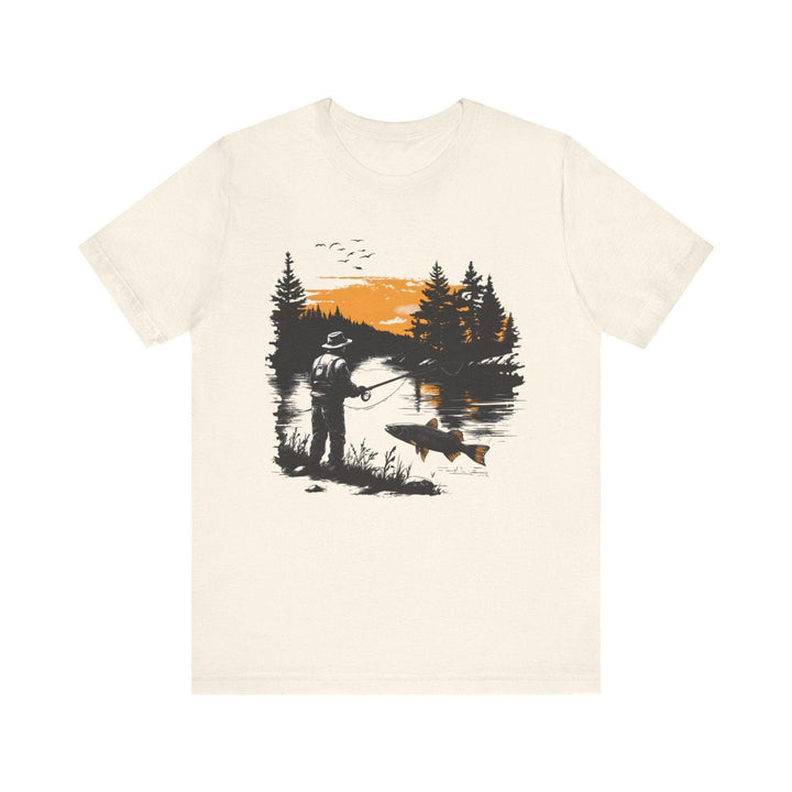 Fishing Sunset Angler T Shirt | Natural