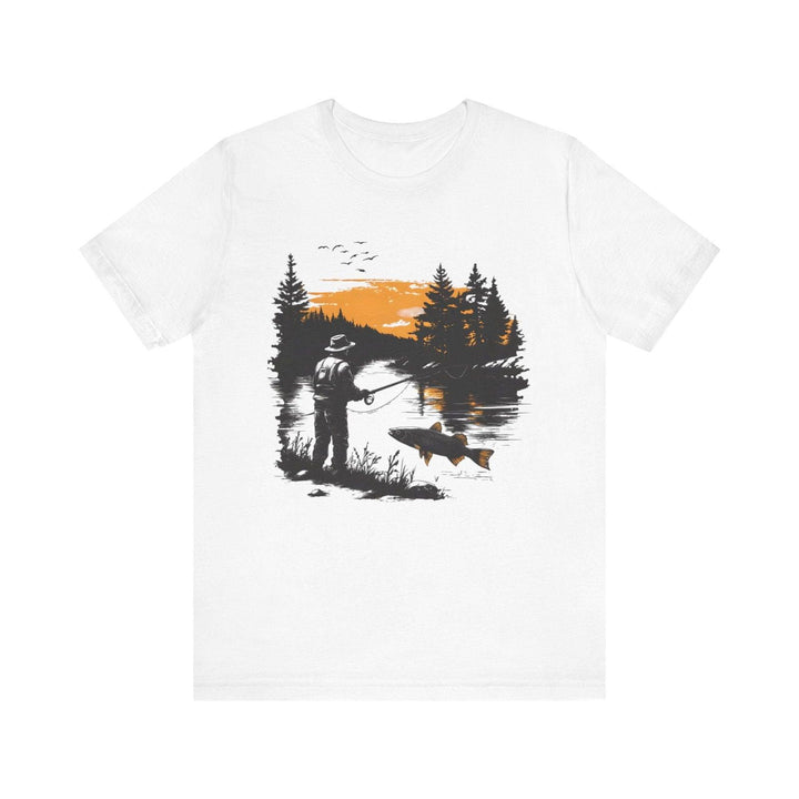 Fishing Sunset Angler T Shirt | White