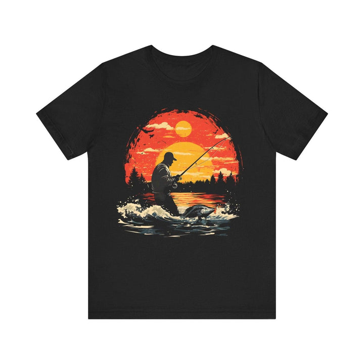 Fishing Sunset Catch T Shirt | Black