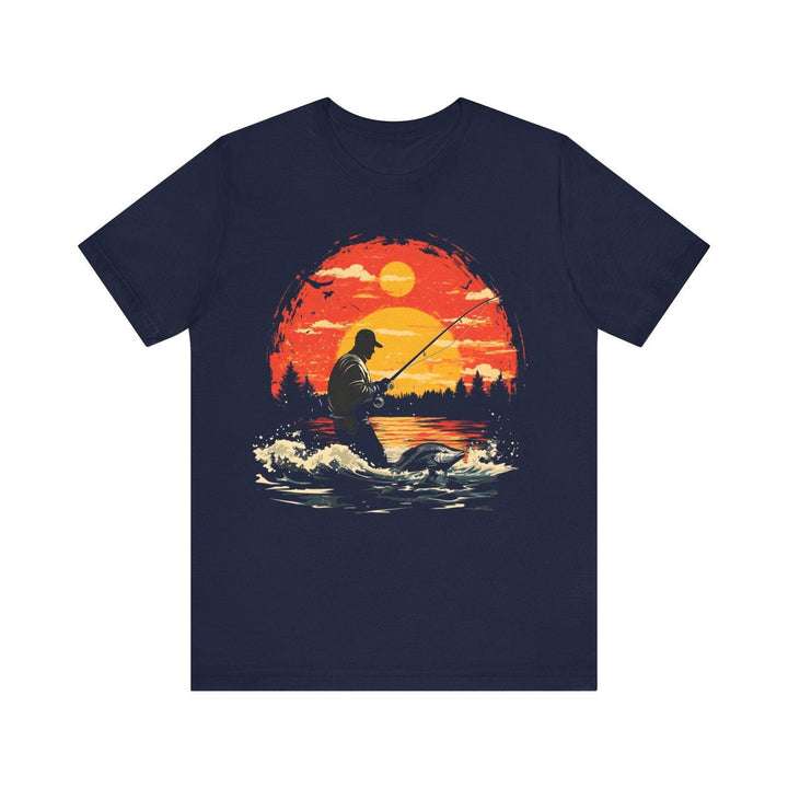 Fishing Sunset Catch T Shirt | Navy