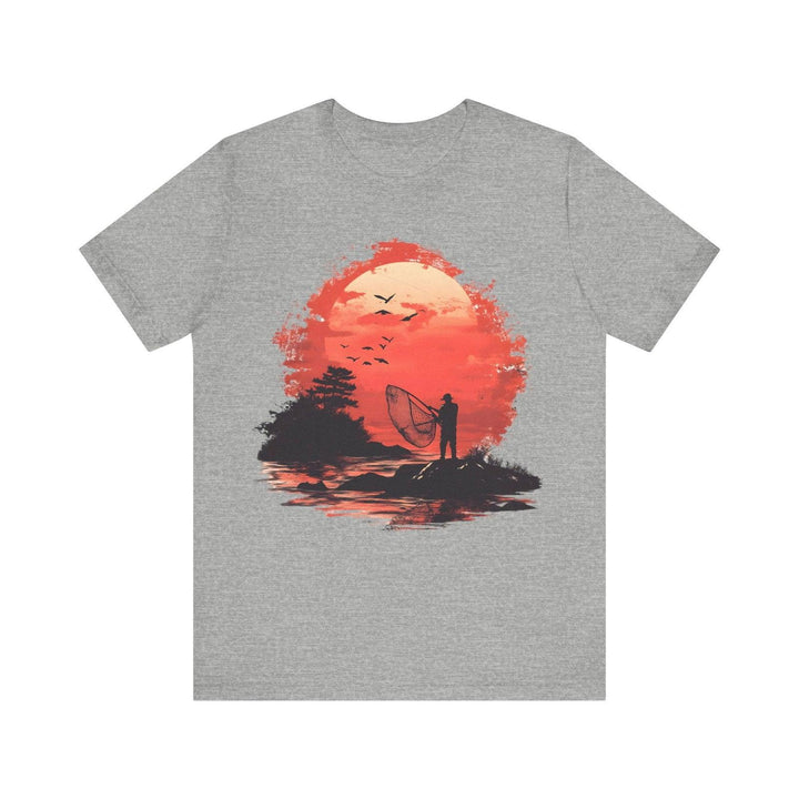 Fishing Sunset Adventure T Shirt | Athletic Heather