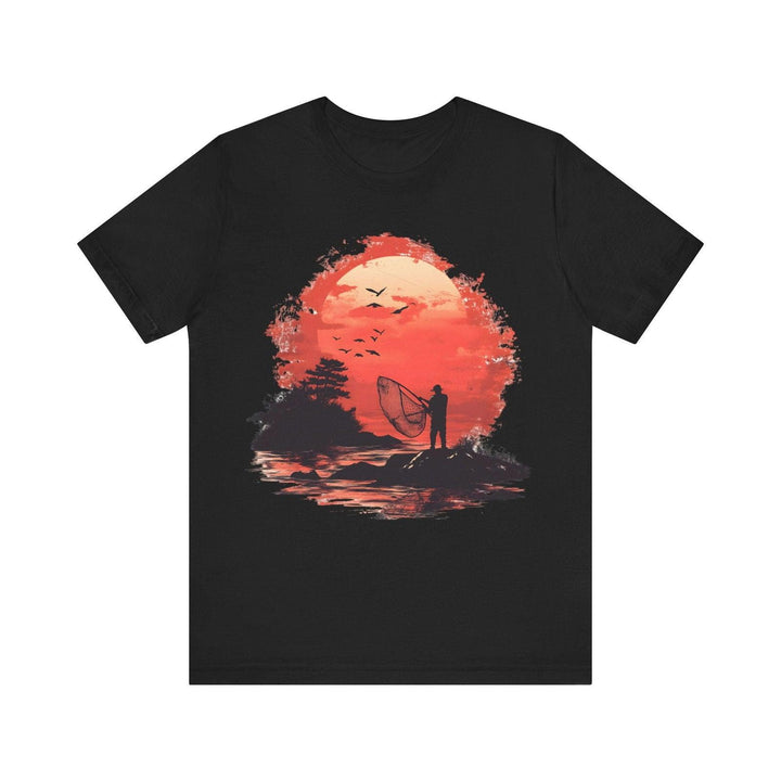 Fishing Sunset Adventure T Shirt | Black