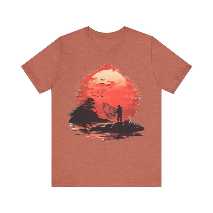 Fishing Sunset Adventure T Shirt | Heather Clay