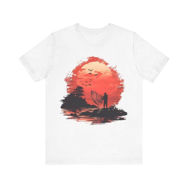 Fishing Sunset Adventure T Shirt | White