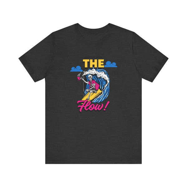 Beach Surf & Sip Skeleton Vibes T Shirt | Dark Grey Heather Twill Tees
