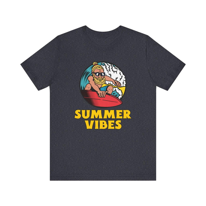 Beach Surfer’s Chill Vibes T Shirt | Heather Navy