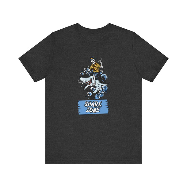 Beach Surfing the Shark Zone T Shirt | Dark Grey Heather Twill Tees
