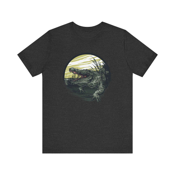 Beach Swamp Predator Alligator T Shirt | Dark Grey Heather Twill Tees