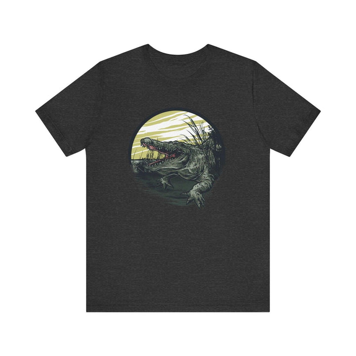 Beach Swamp Predator Alligator T Shirt | Dark Grey Heather Twill Tees