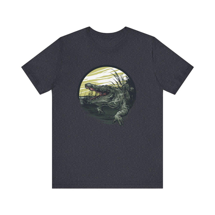 Beach Swamp Predator Alligator T Shirt | Heather Navy Twill Tees