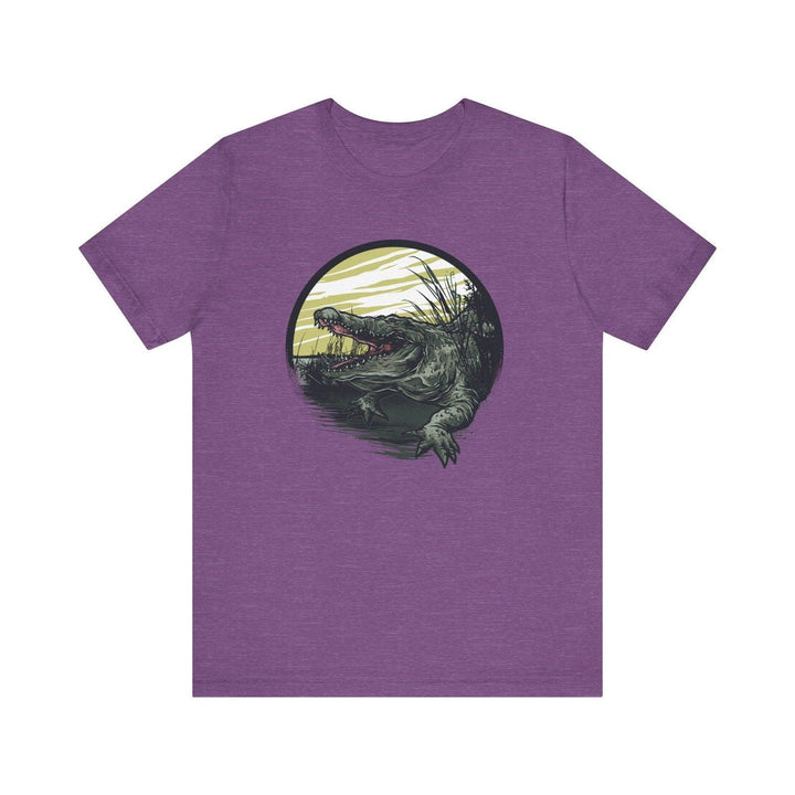 Beach Swamp Predator Alligator T Shirt | Heather Team Purple Twill Tees