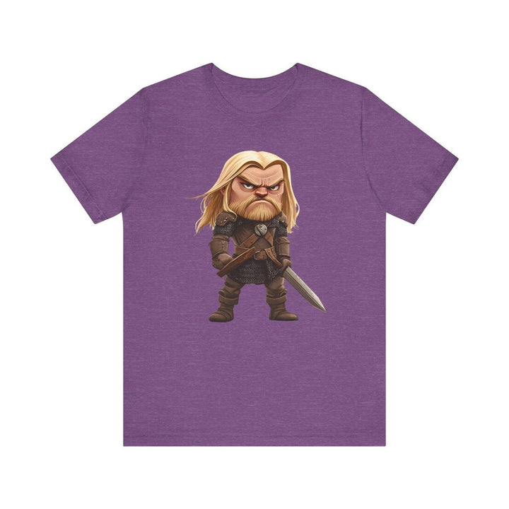 Zelda Tiny Viking Defender T Shirt | Heather Team Purple