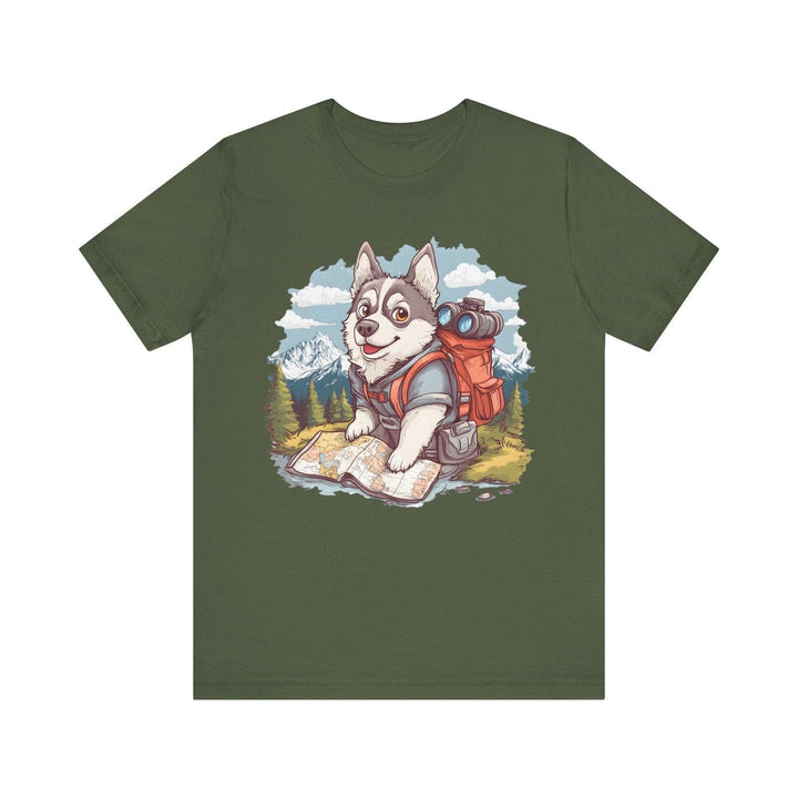 Hiking Trail Pup Explorer T Shirt | Military Green