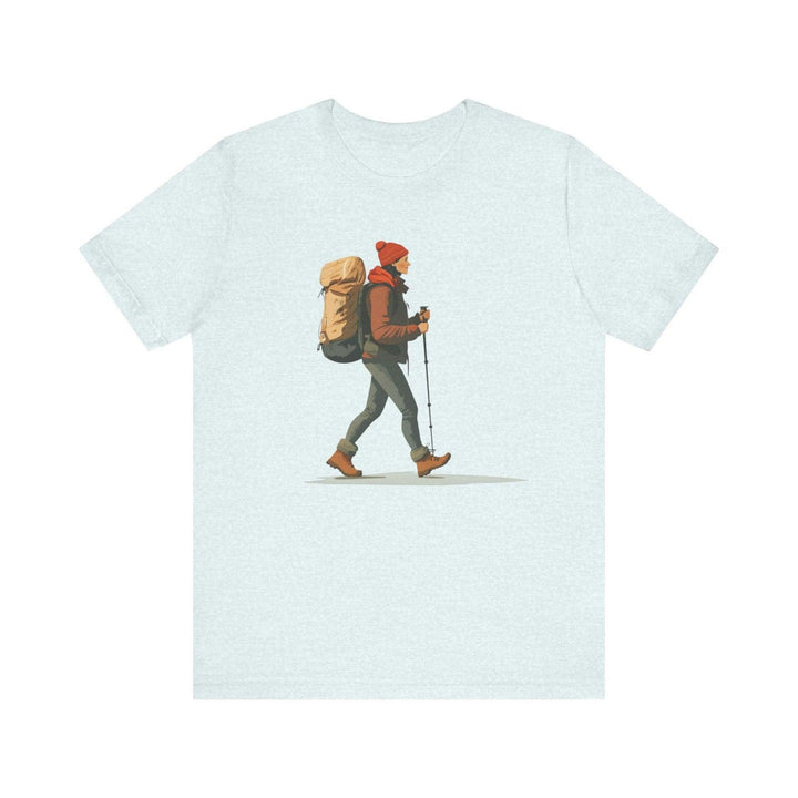 Hiking Trailblazer Explorer T Shirt | Heather Ice Blue