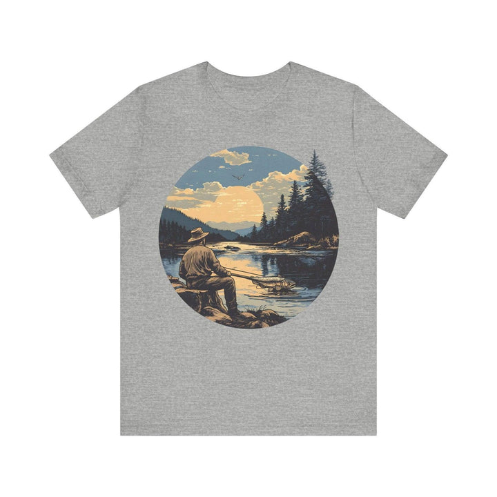 Fishing Tranquil Sunset T Shirt | Athletic Heather