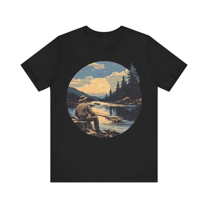 Fishing Tranquil Sunset T Shirt | Black