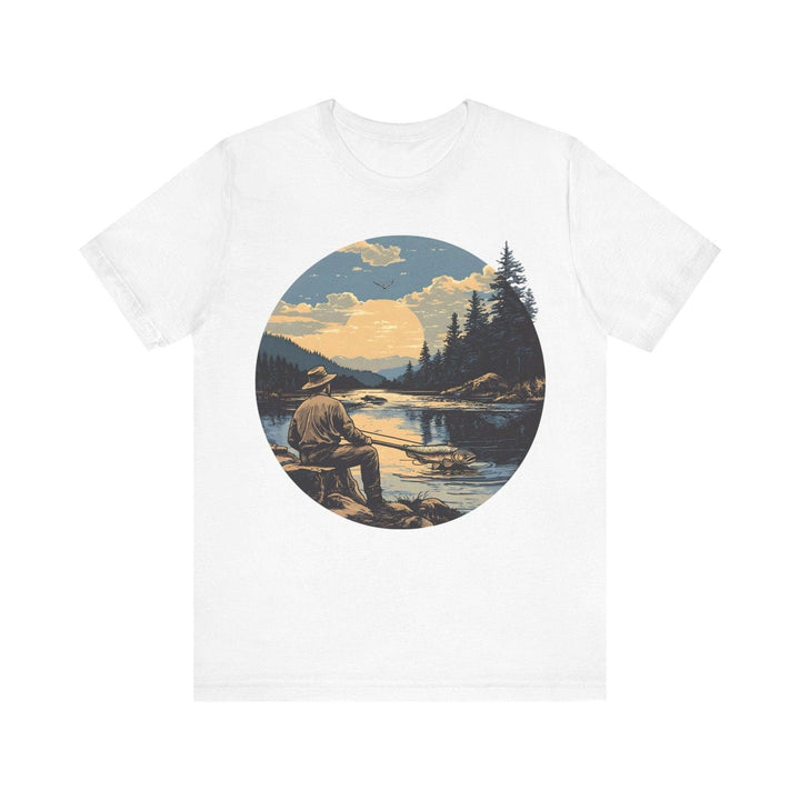 Fishing Tranquil Sunset T Shirt | White