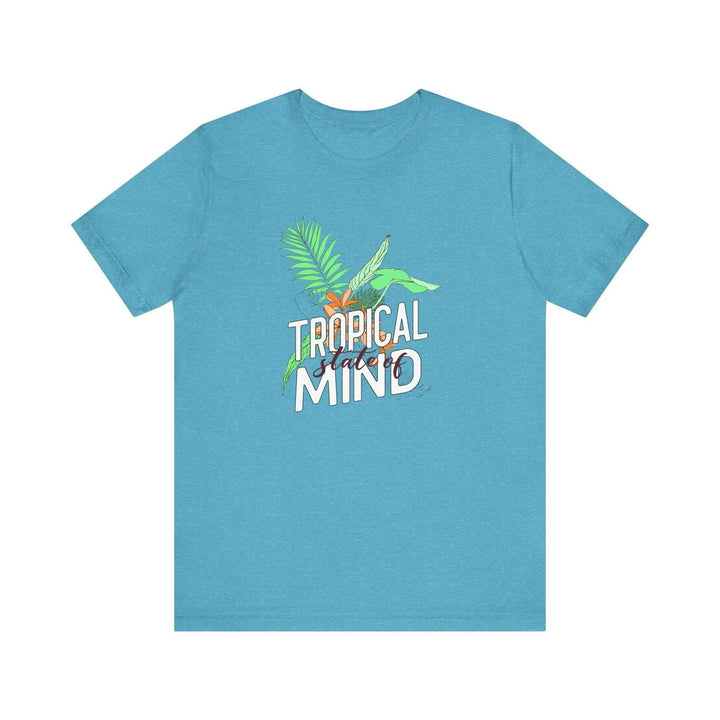 Beach Tropical State of Mind T Shirt | Heather Aqua