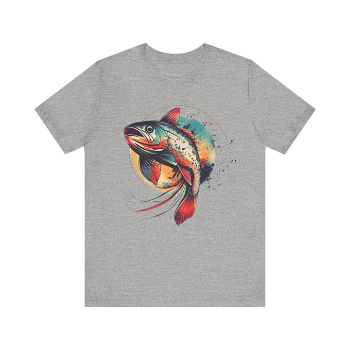 Fishing Vibrant Trout Splash T Shirt | Athletic Heather