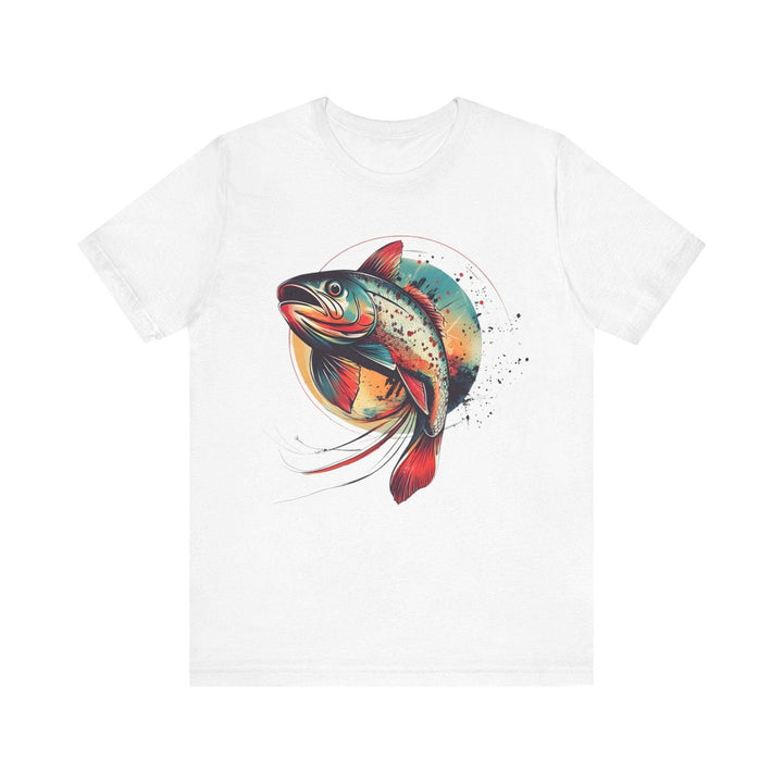 Fishing Vibrant Trout Splash T Shirt | White