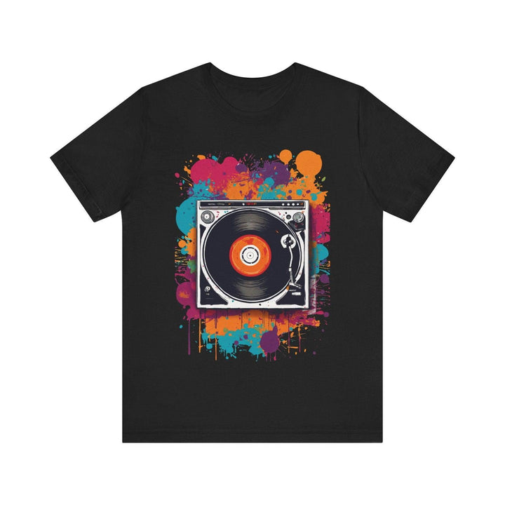 Hip Hop Vinyl Splash T Shirt | Black