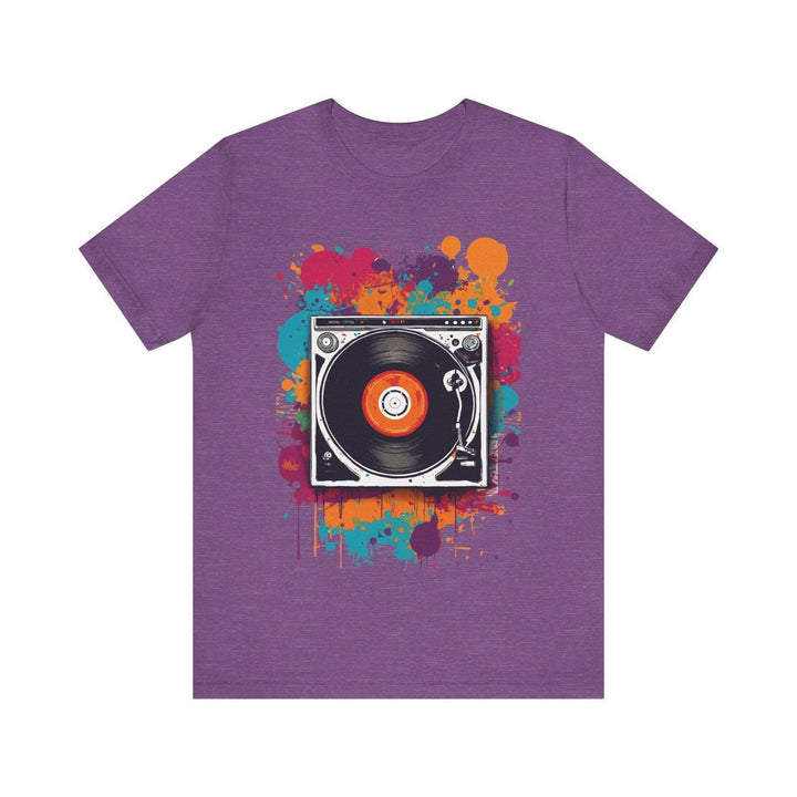 Hip Hop Vinyl Splash T Shirt | Heather Team Purple