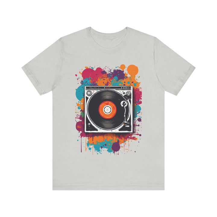 Hip Hop Vinyl Splash T Shirt | Silver