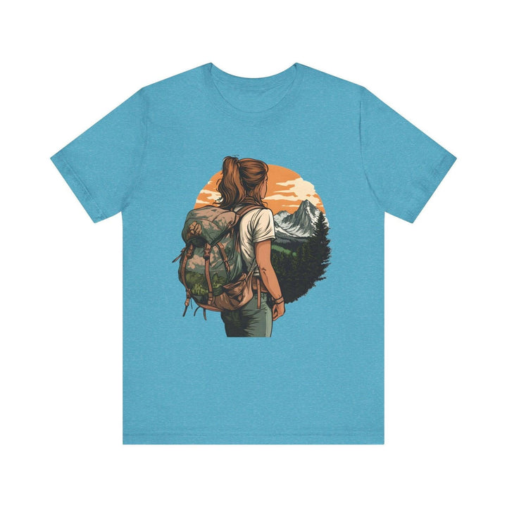 Hiking Wanderer's Horizon T Shirt | Heather Aqua