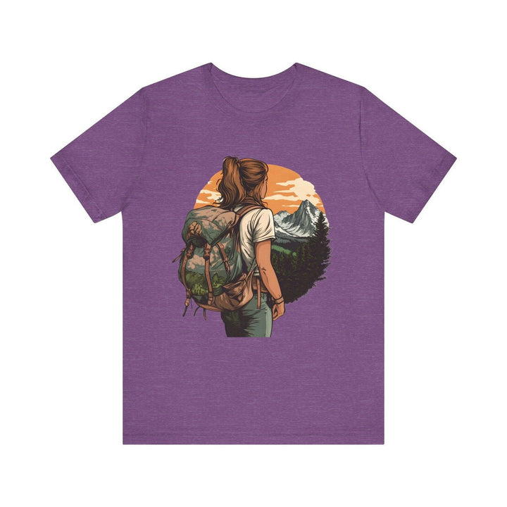 Hiking Wanderer's Horizon T Shirt | Heather Team Purple