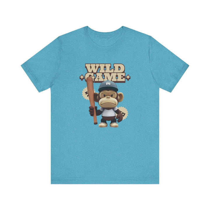 Adventure Wild Game Monkey T Shirt | Heather Aqua