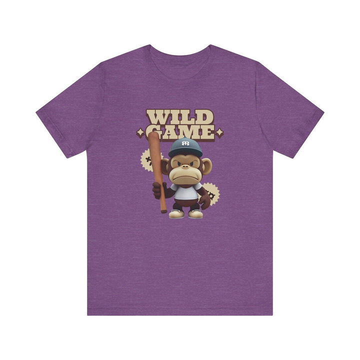 Adventure Wild Game Monkey T Shirt | Heather Team Purple