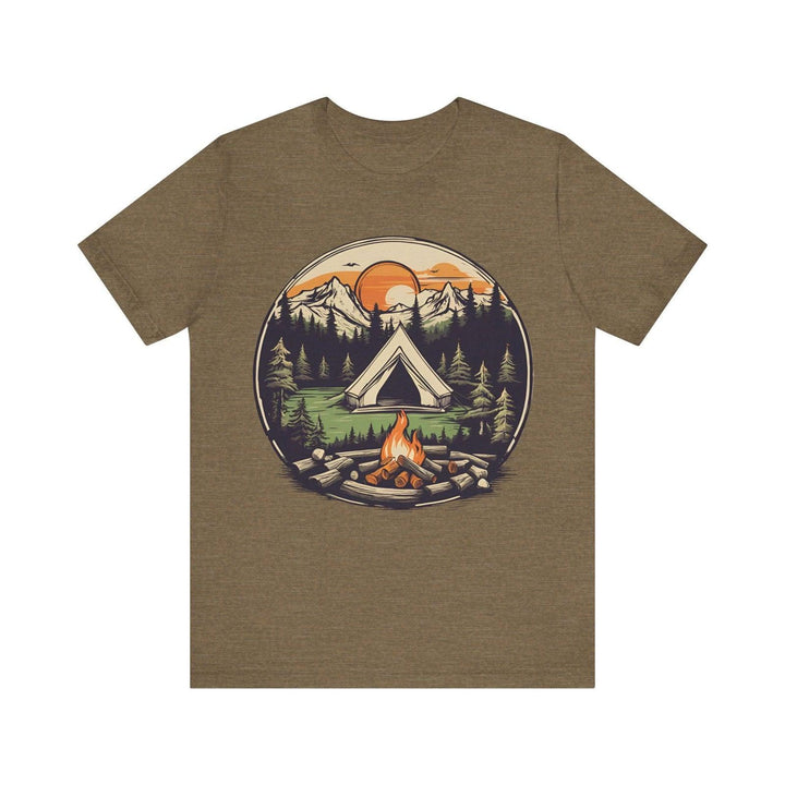 Summer Camp Wilderness Getaway T Shirt | Heather Olive