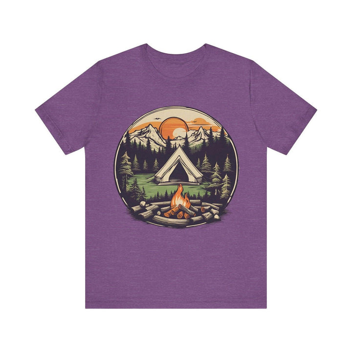 Summer Camp Wilderness Getaway T Shirt | Heather Team Purple