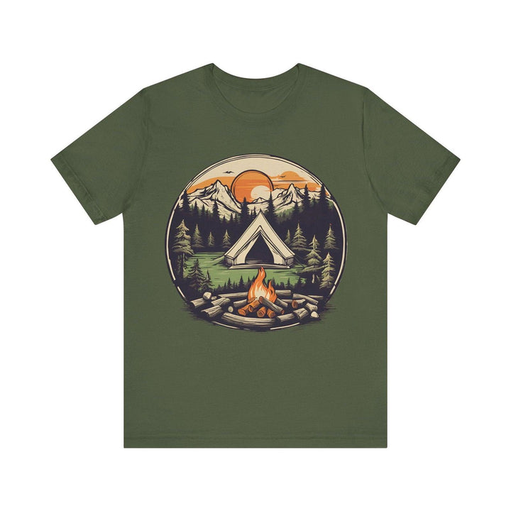 Summer Camp Wilderness Getaway T Shirt | Military Green