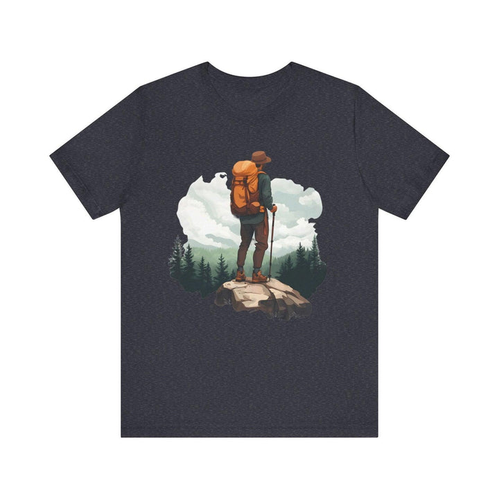 Hiking Wilderness Wanderer T Shirt | Heather Navy