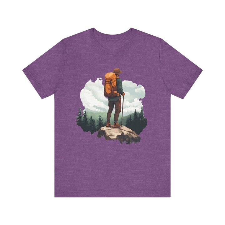 Hiking Wilderness Wanderer T Shirt | Heather Team Purple