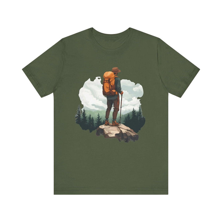 Hiking Wilderness Wanderer T Shirt | Military Green