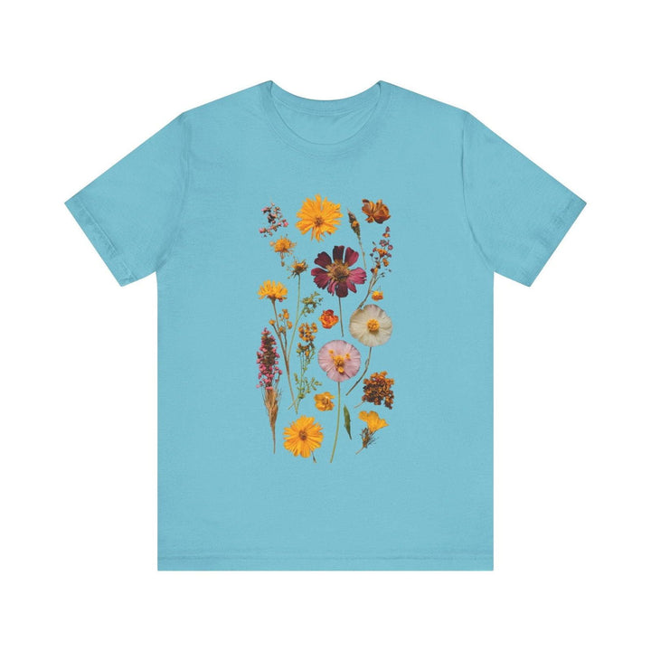 Flower Wildflower Collage T Shirt | Turquoise