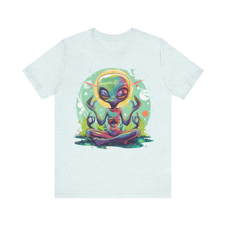 Alien Zen Vibes T Shirt | Heather Ice Blue