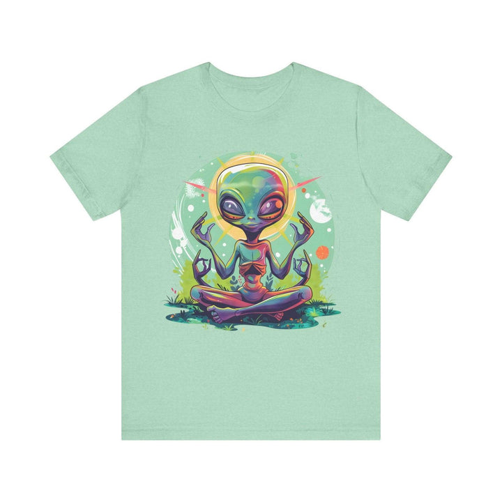 Alien Zen Vibes T Shirt | Heather Mint