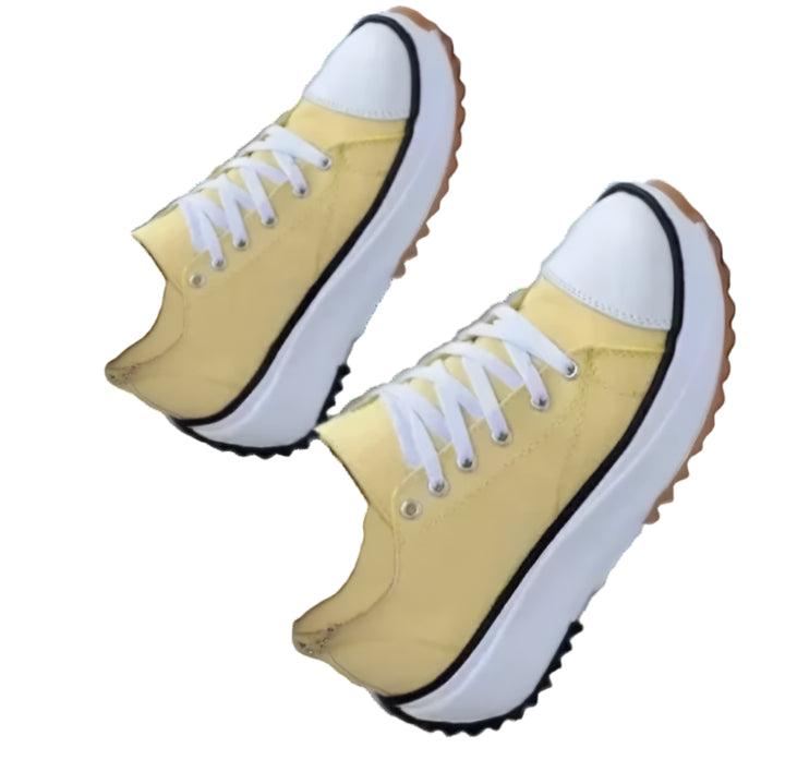 Women Round Head Canvas | Orthopedic Shoes | Yellow Twill Tees